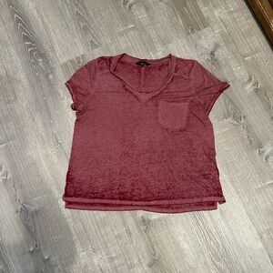 Rock & Republic Red Short Sleeve Vee neck Pocket Tee